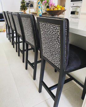 black and white furniture, upholstery work 