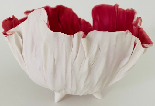 Bol coquelicot rose en porcelaine