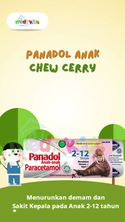 Thumbnail: Panadol Anak Tablet Chew Chewable Box 10's - Untuk Menurunkan Demam Anak