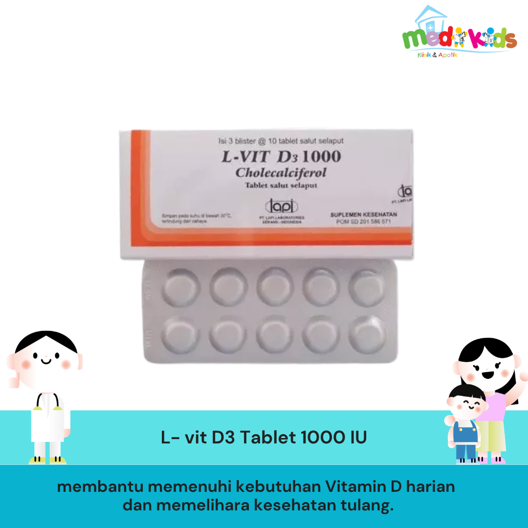 L- vit D3 Tablet 1000 IU - Memelihara Kesehatan Tulang