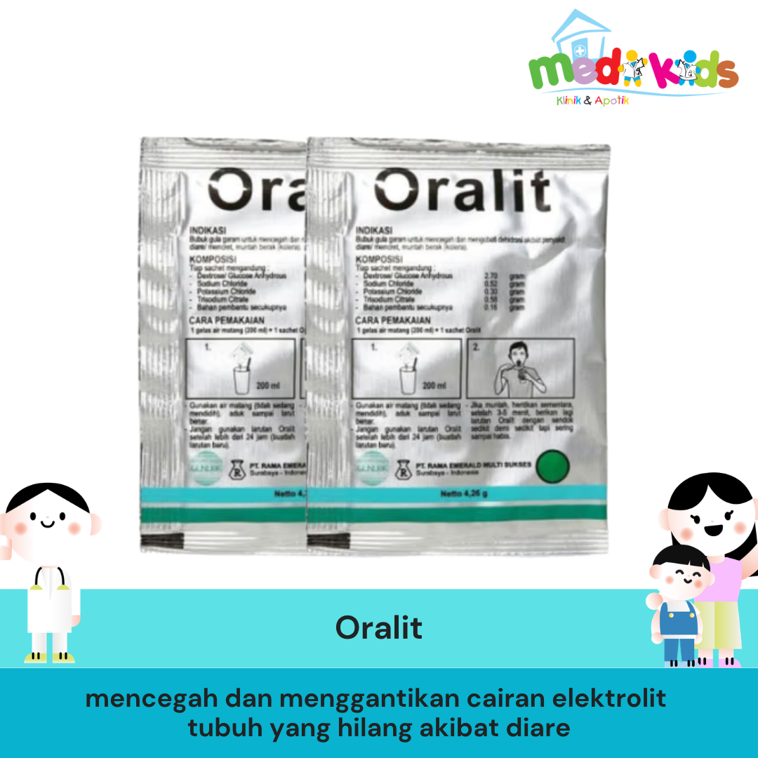 Oralit Serbuk Sachet 4gr - Pencegah Dehidrasi dan Pengobatan Kekurangan Cairan