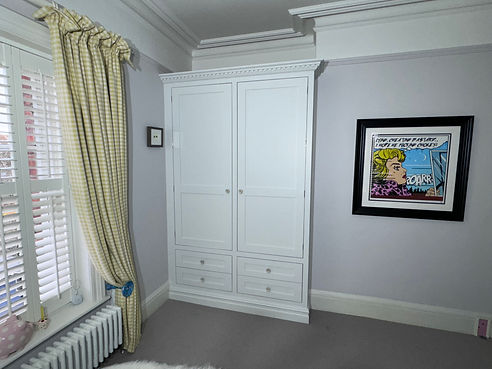 white painted wardrobe
