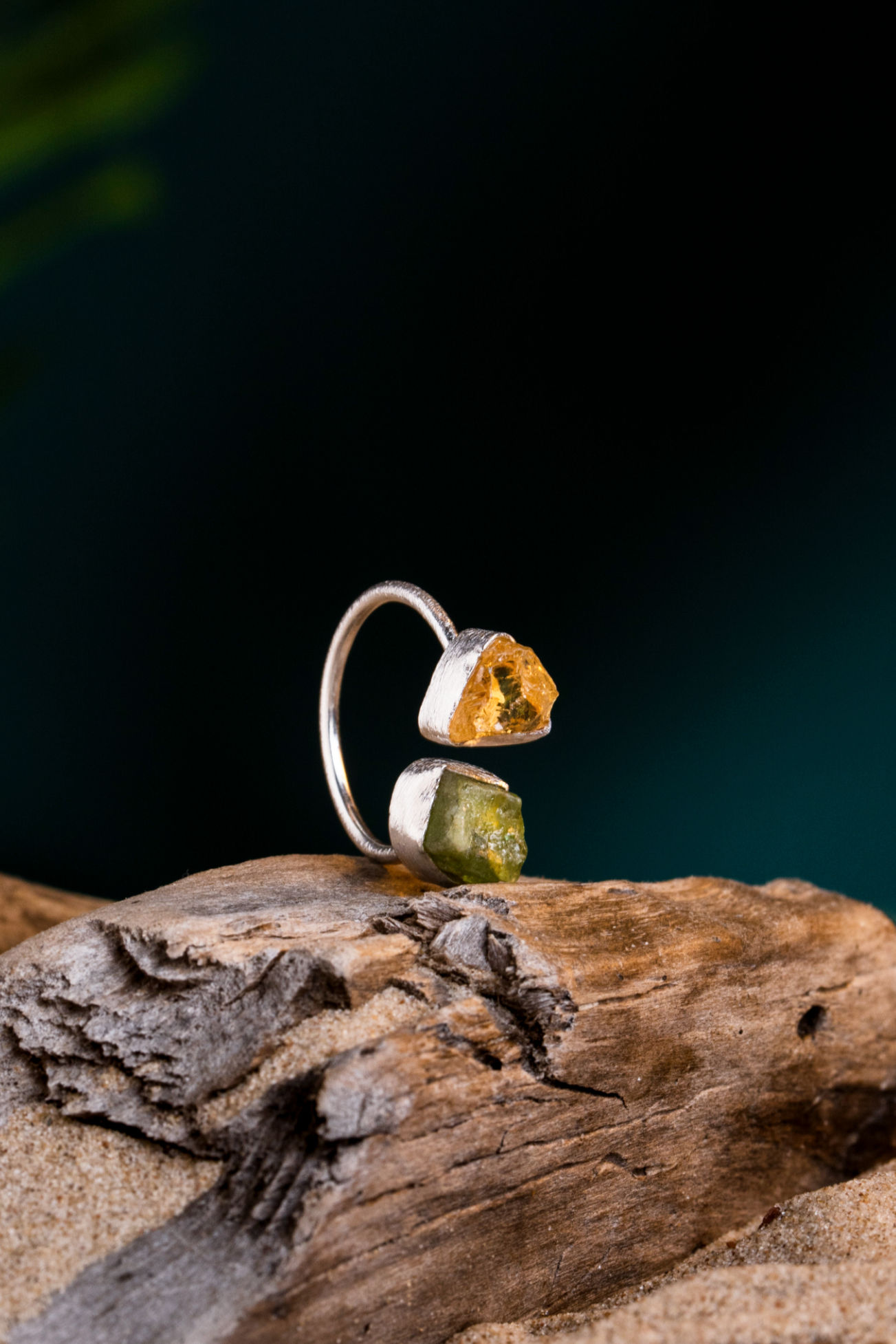 PERIDOT & CITRINE / twing ring