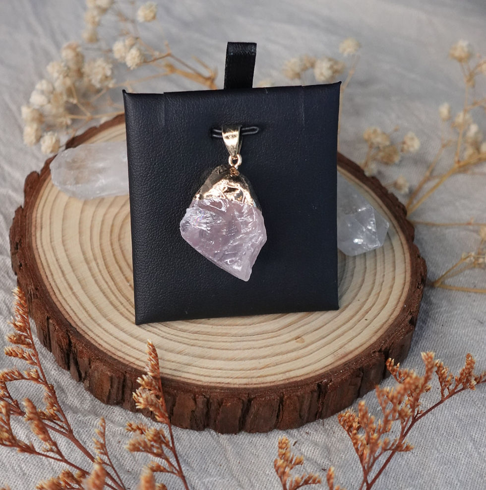 PENDENTIF QUARTZ ROSE BRUT