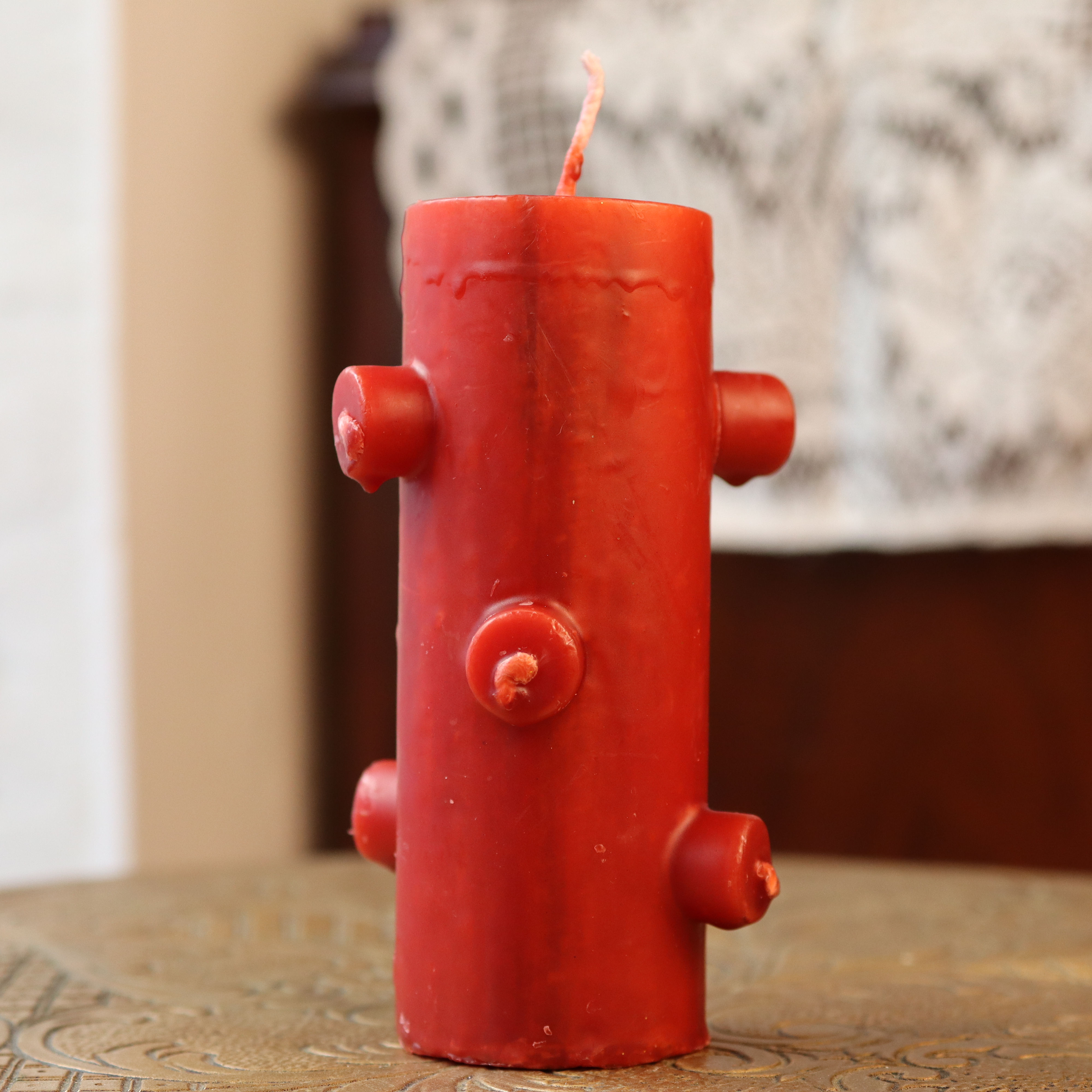 BOUGIE 7 MECHES ROUGE