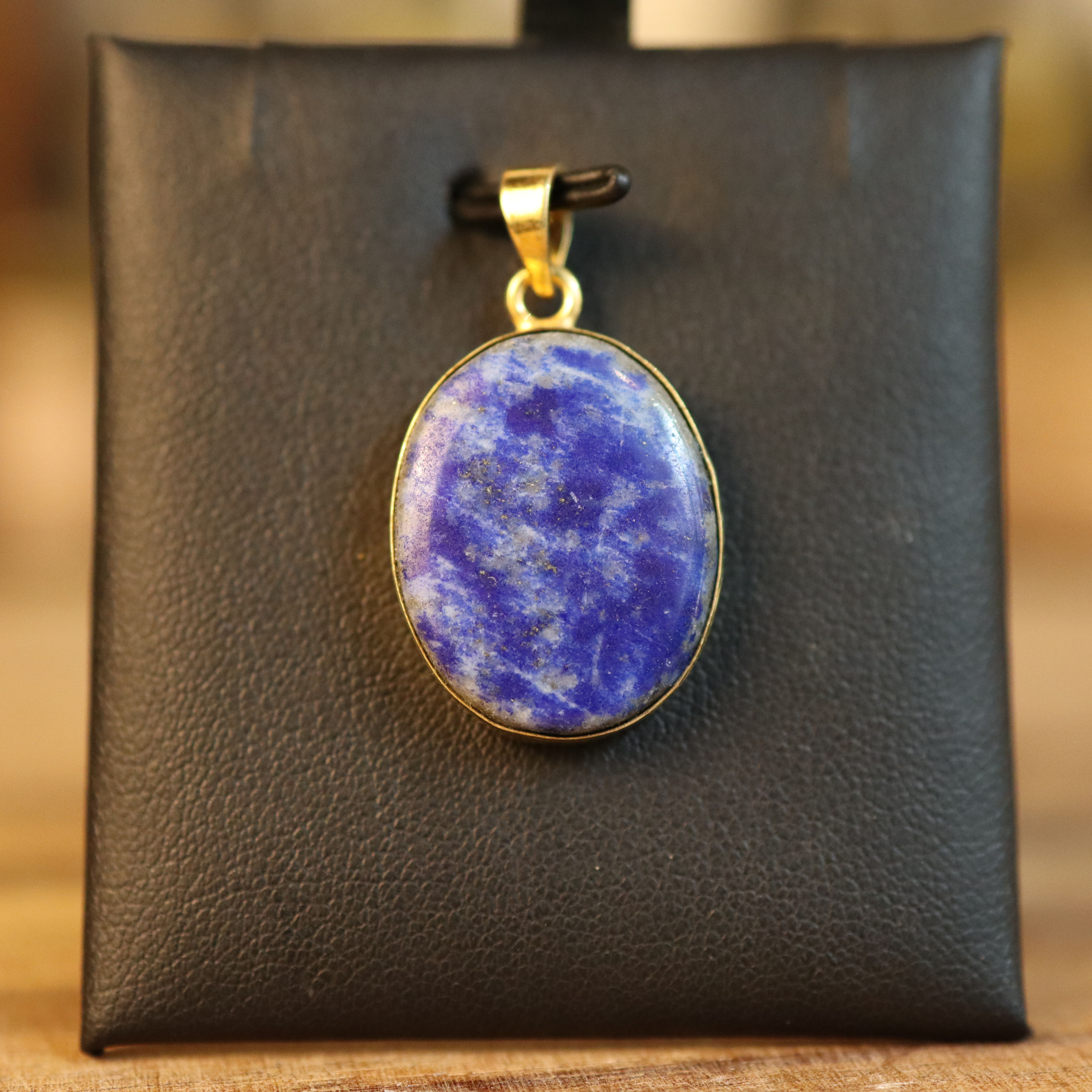 PENDENTIF LAPIS-LAZULI ARGENT 925 PLAQUÉ OR