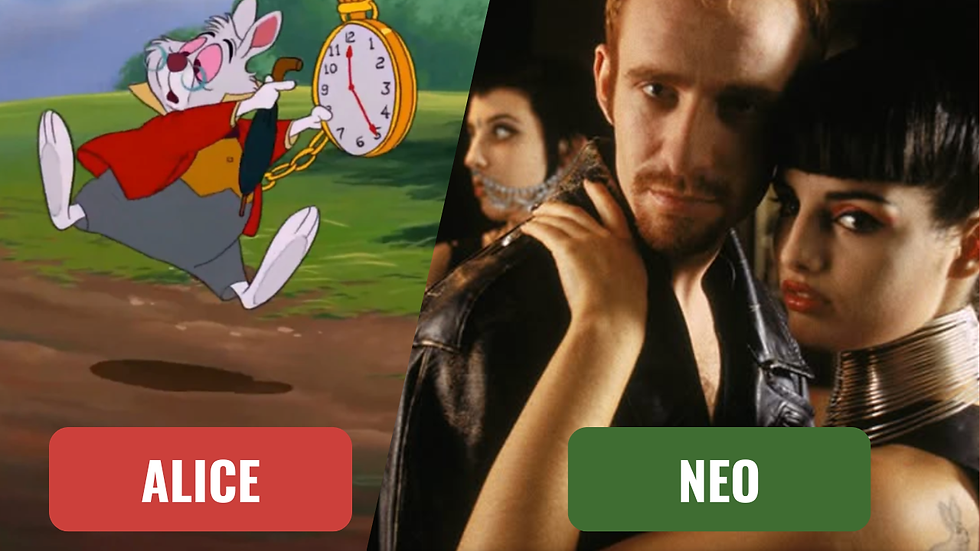 Reminder to add Alice in Wonderland or The Matrix to your watch list