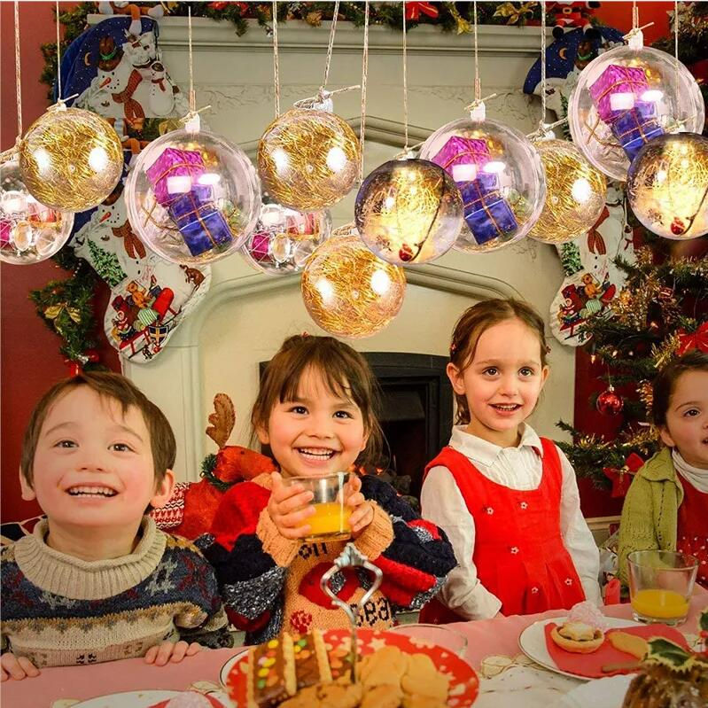 Miniatura: 10 pezzi di palline natalizie trasparenti in plastica per alberi di Natale, scat