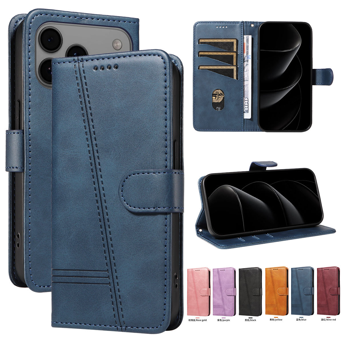Custodia in pelle linea per iPhone 17 16 15 14 13 12 11 Pro Max Plus Mini Air Cu