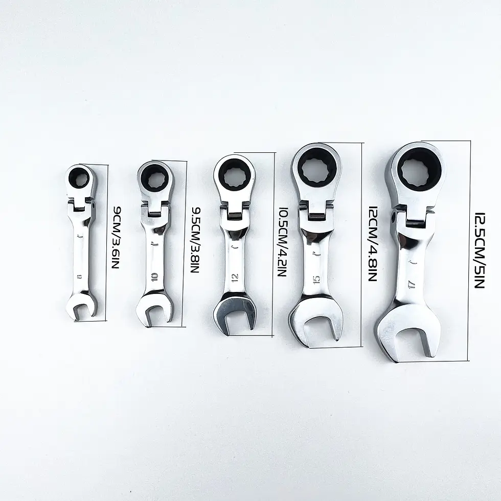 Miniatura: Mini chiave a cricchetto con manico corto con testa mobile Chiave rapida a doppi