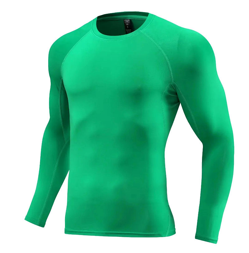 Miniatura: T-shirt da uomo slim a maniche lunghe T-shirt sportiva da palestra T-shirt da co