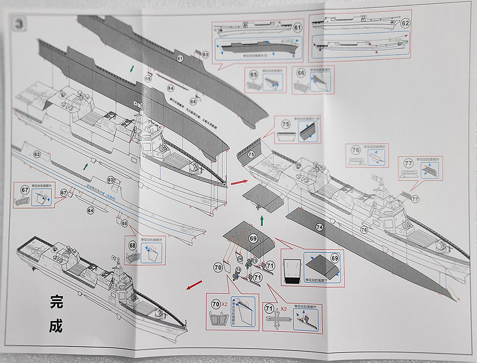 Miniatura: Modello di nave assemblato in metallo 055 Destroyer Kit fai da te modello di nav