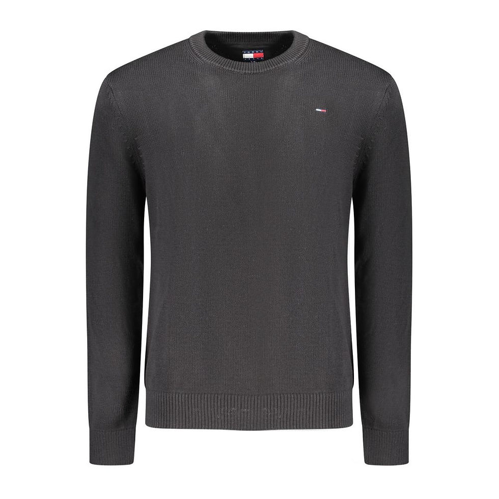 Tommy Hilfiger Black Cotton Men Sweater
