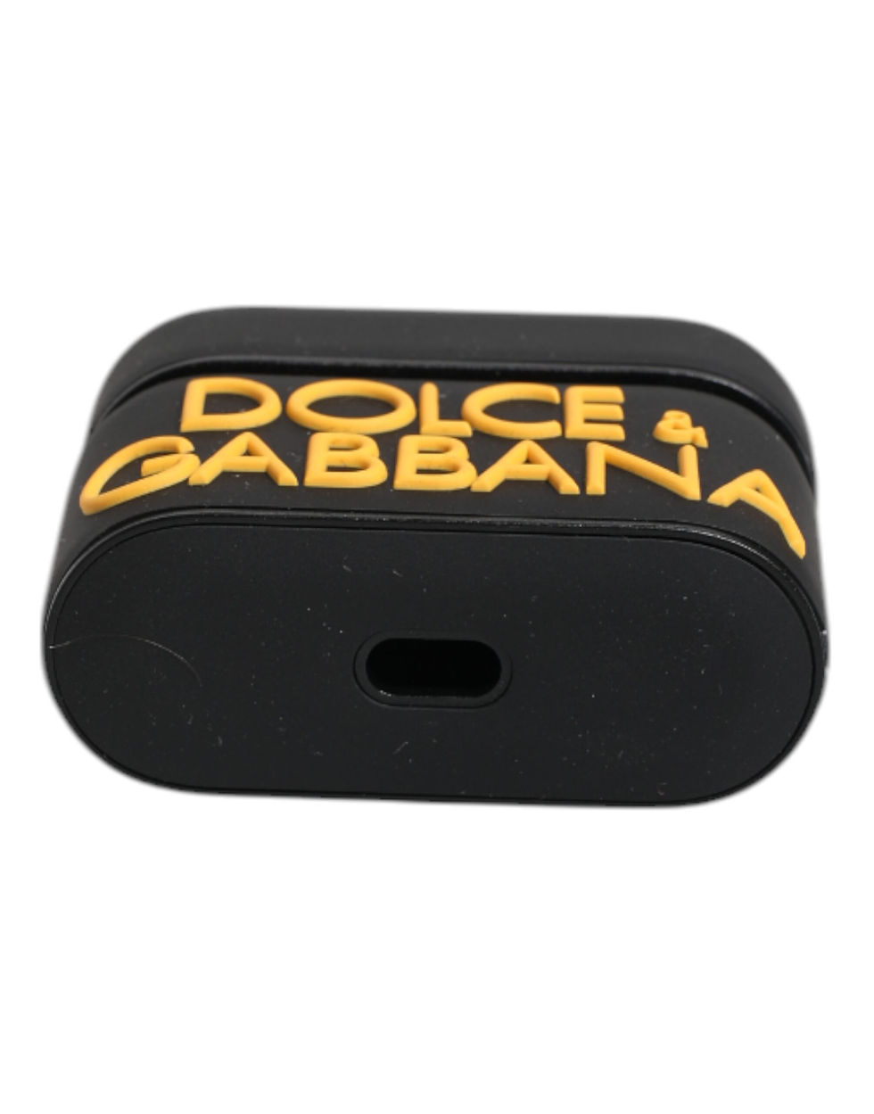 Miniatura: Dolce & Gabbana Black Yellow Silicone Embossed Logo Airpods Case
