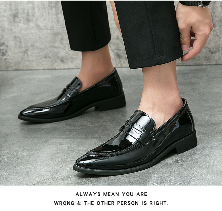 Miniatura: Scarpe da sposa in pelle da uomo Scarpe da lavoro casual classiche Mocassini ver