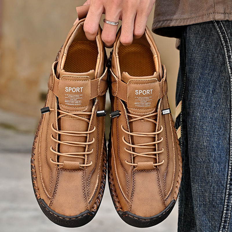 Miniatura: Scarpe Casual da Uomo Fatte a Mano, Basse, alla Moda, Comode, per Tutte le Stagi