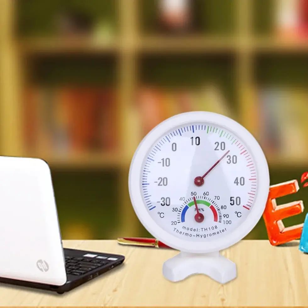 Miniatura: Igrometro analogico a forma di campana con indicatore di temperatura -30 ° Da C