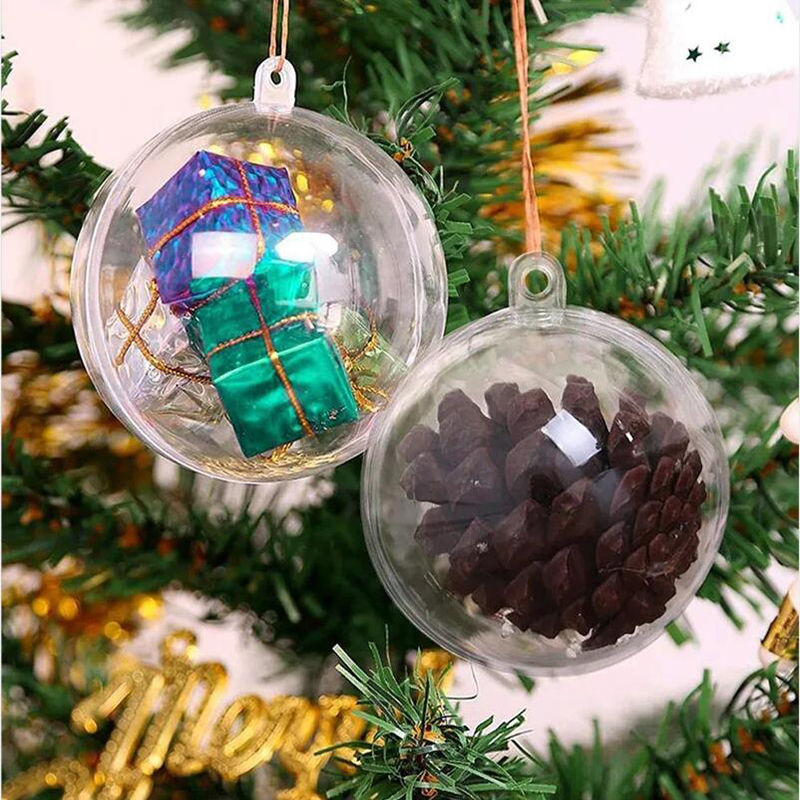 Miniatura: 10 pezzi di palline natalizie trasparenti in plastica per alberi di Natale, scat