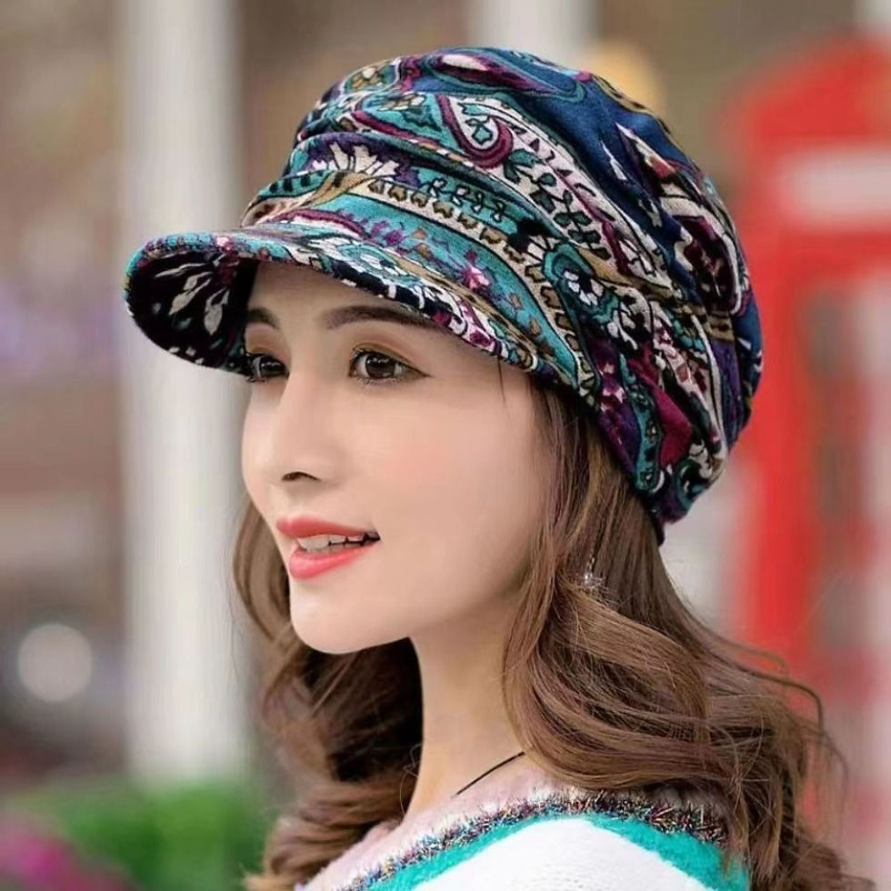 Miniatura: Cappello da donna con visiera Berretto a tesa corta Cappello floreale Berretto S