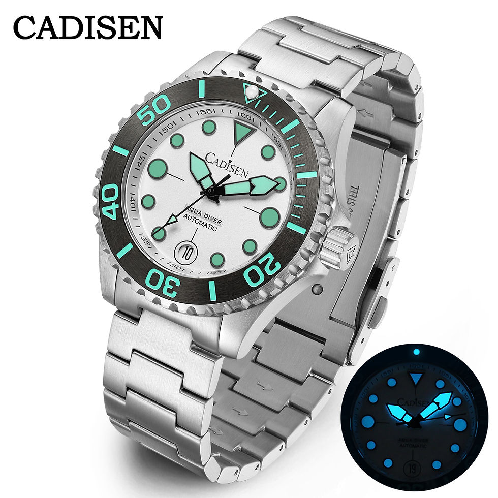 Orologio automatico meccanico luminoso impermeabile CADISEN AQUA DIVER