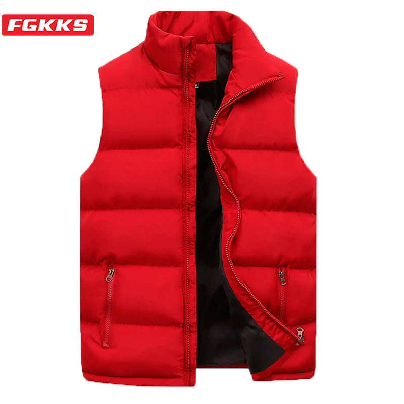 Gilet imbottito FGKKS Uomini di Inverno Della Maglia Parka di Cotone Casual Senz
