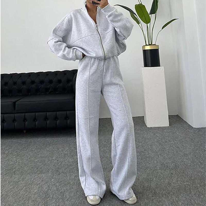 Miniatura: BKLD 2025 Set di tute da donna casual Cardigan corto allentato con cerniera + pa