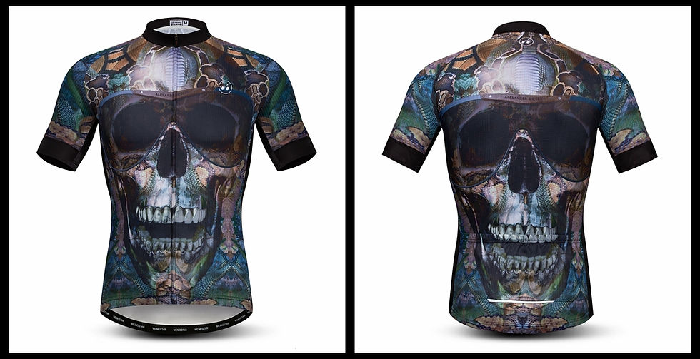 Miniatura: + Jersey uomo estate traspirante abbigliamento da bici Qui Skull Cycling