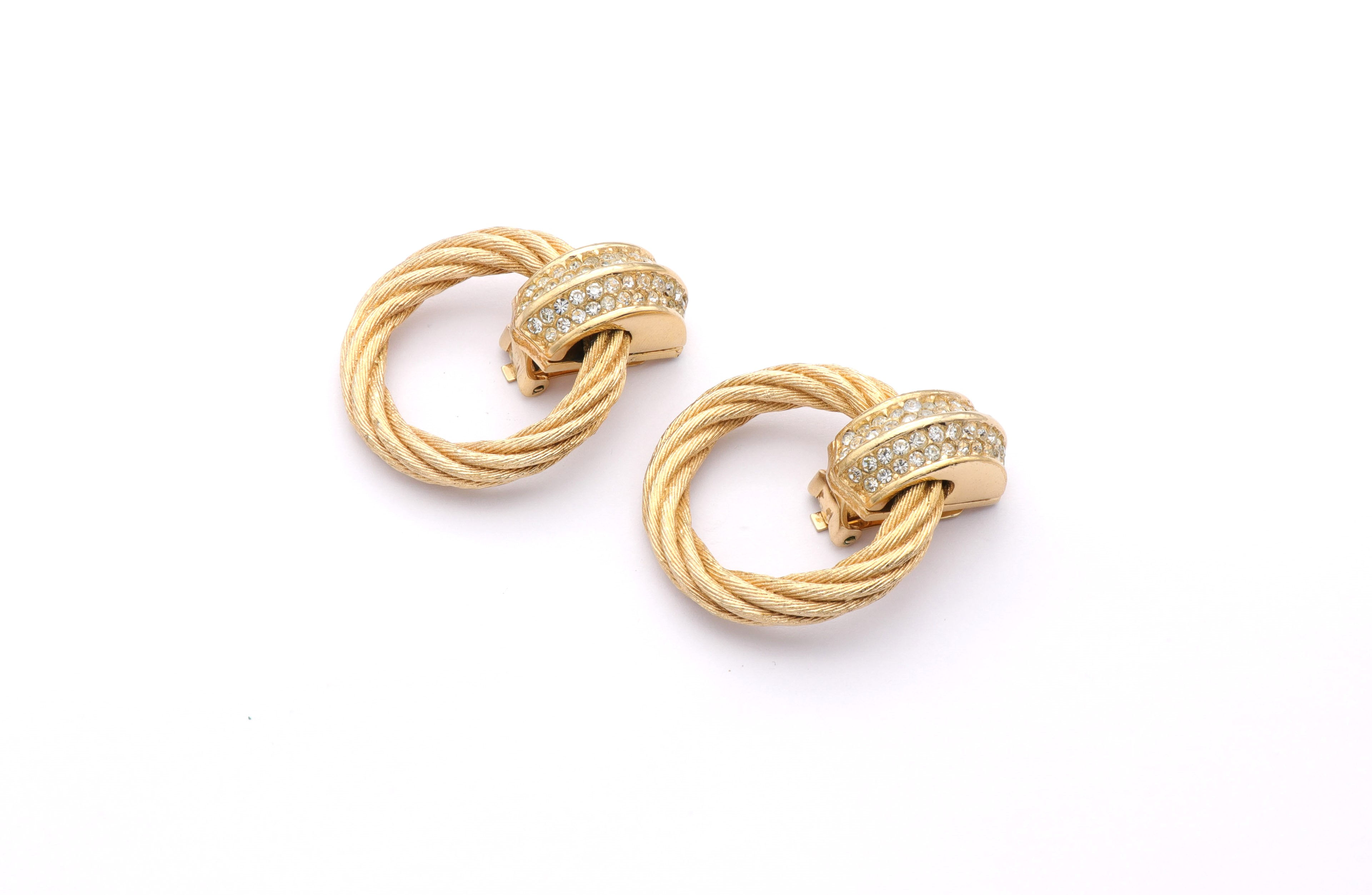 Christian Dior Vintage, Twisted crystal hoop earrings
