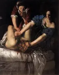 Artemisia Gentileschi Baroque painting depicting a powerful female figure rendered with dramatic light, realism, and controlled intensity.