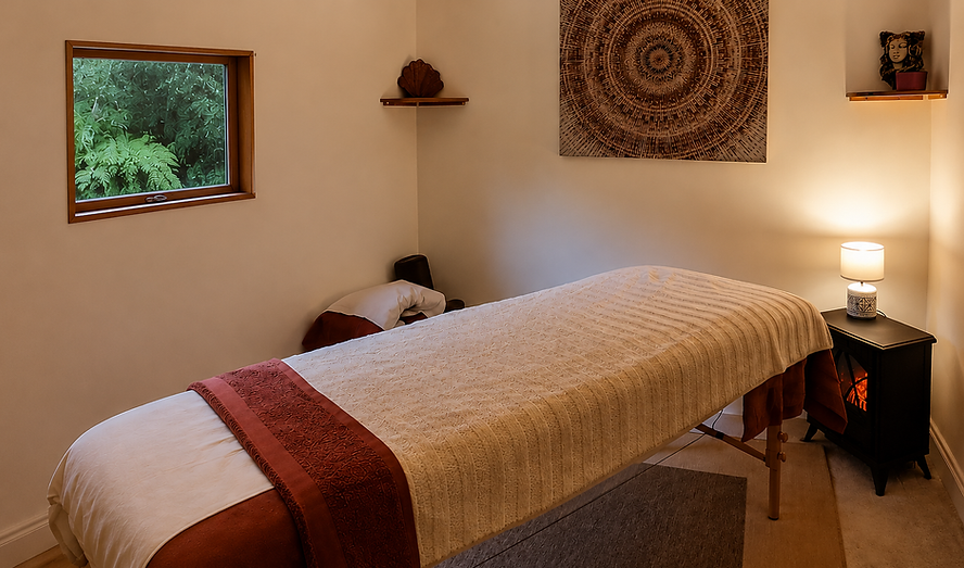 Peaceful treatment room at Sensate Spa & Studios in Bristol.