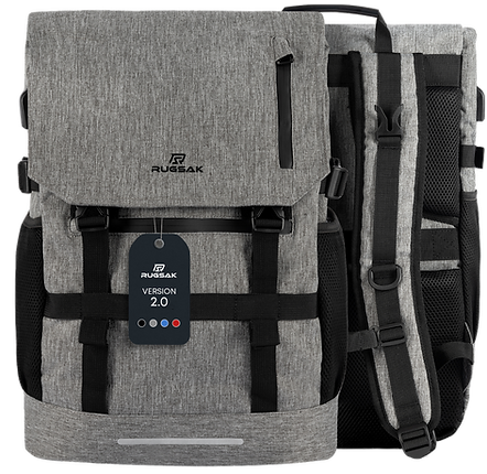 Der RUGSAK in der Farbe grau. Ein einzigartiger Rolltop Rucksack der zudem aus wasserdichtem und kratzfestem Material besteht 