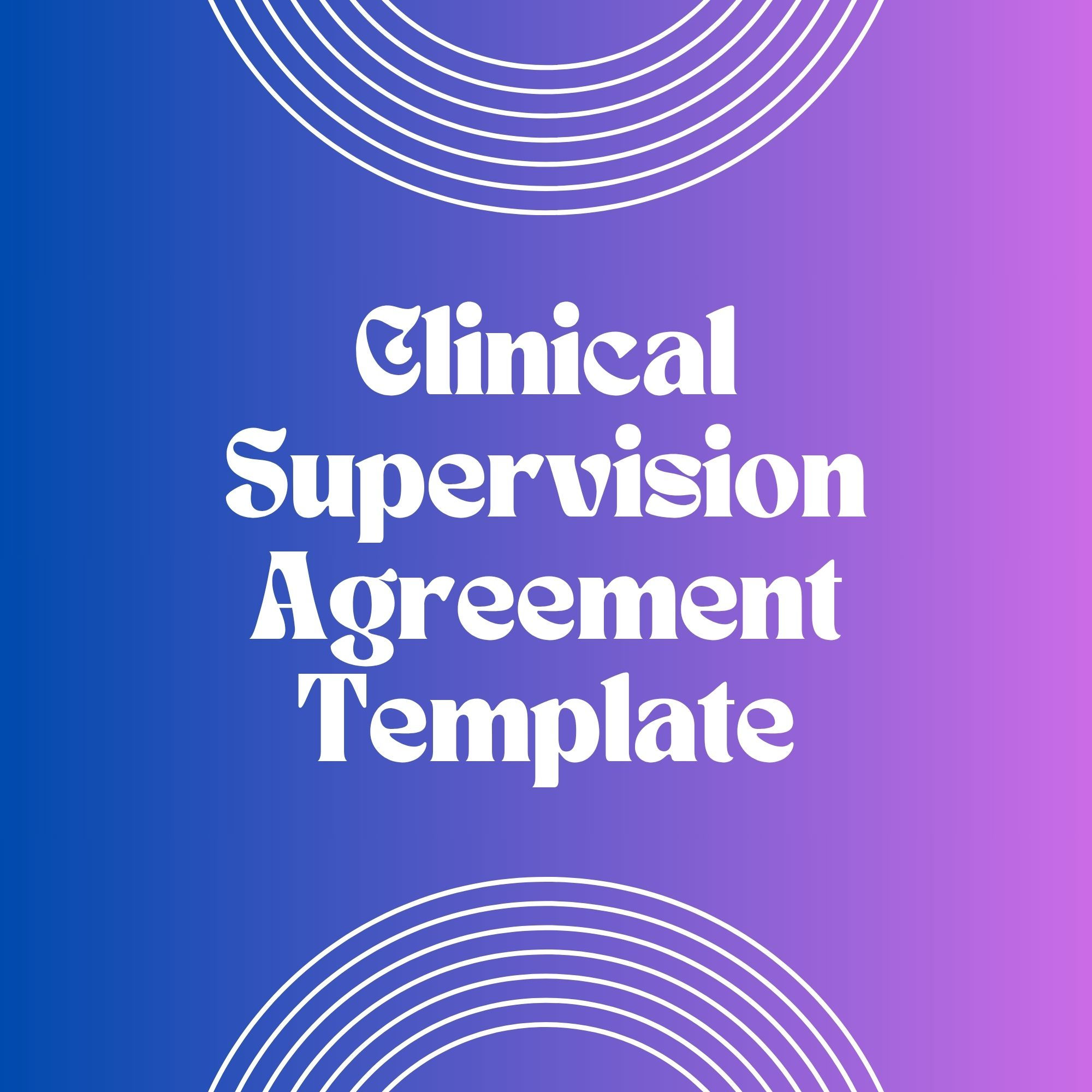 Clinical Supervision Agreement Template
