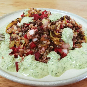 סלט פריקי וטחינה תרד