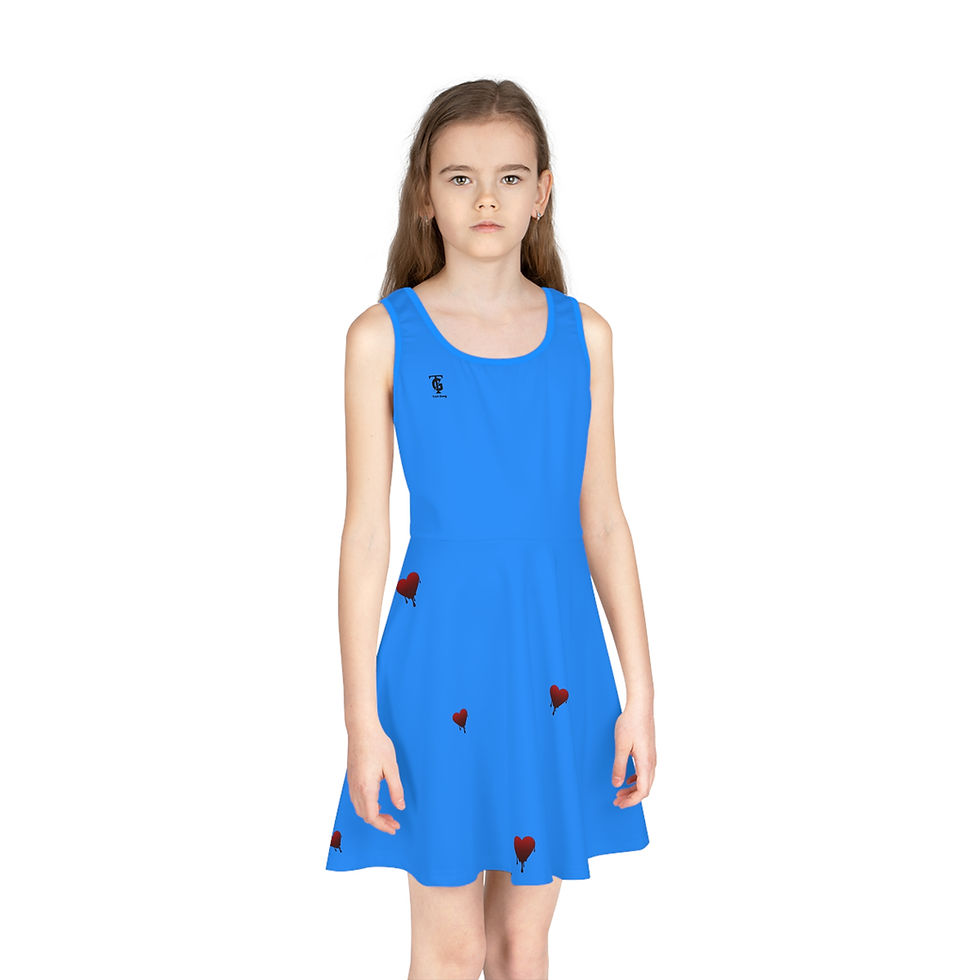Thumbnail: Heartfelt Yemanjá Girls Sundress, Summer Sleeveless Cute Casual Dress