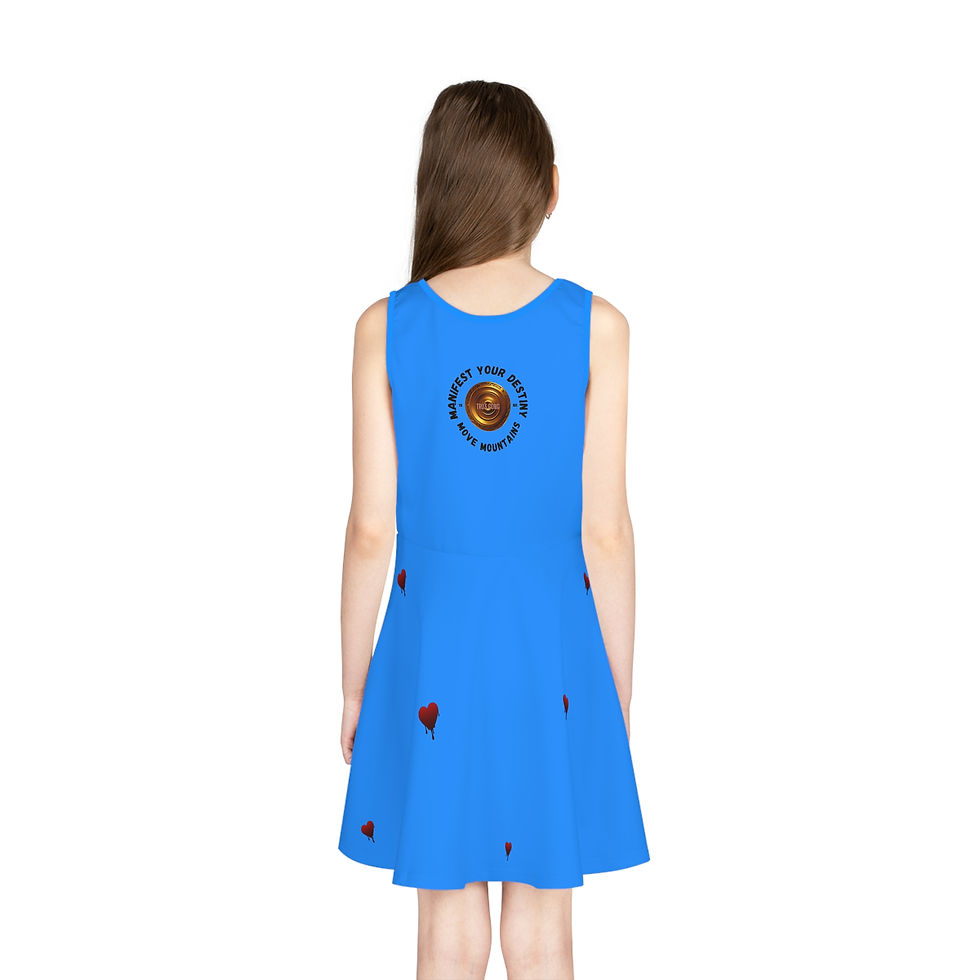 Thumbnail: Heartfelt Yemanjá Girls Sundress, Summer Sleeveless Cute Casual Dress