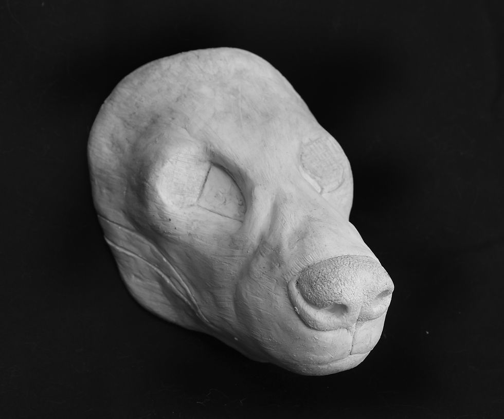 Thumbnail: Realistic Spotted Hyena Fursuit Mask Resin Blank with Moving Jaw
