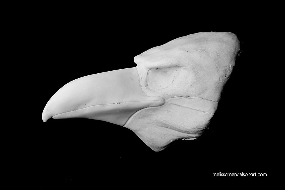 Thumbnail: Realistic Crow Fursuit Mask Resin Blank with Moving Jaw