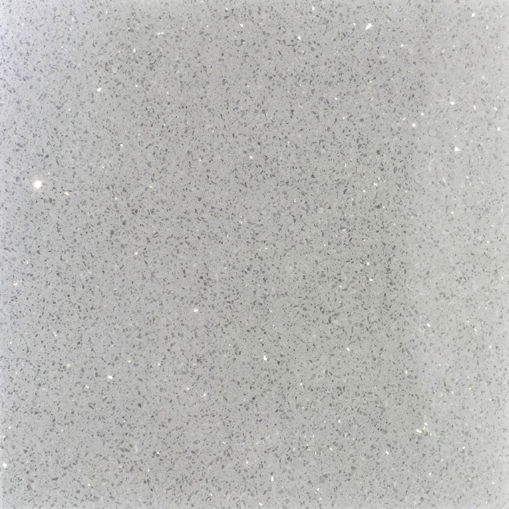 Sparkle Grey Quartz that exudes sophistication with its surface that captures and reflects light, dazzling countertop