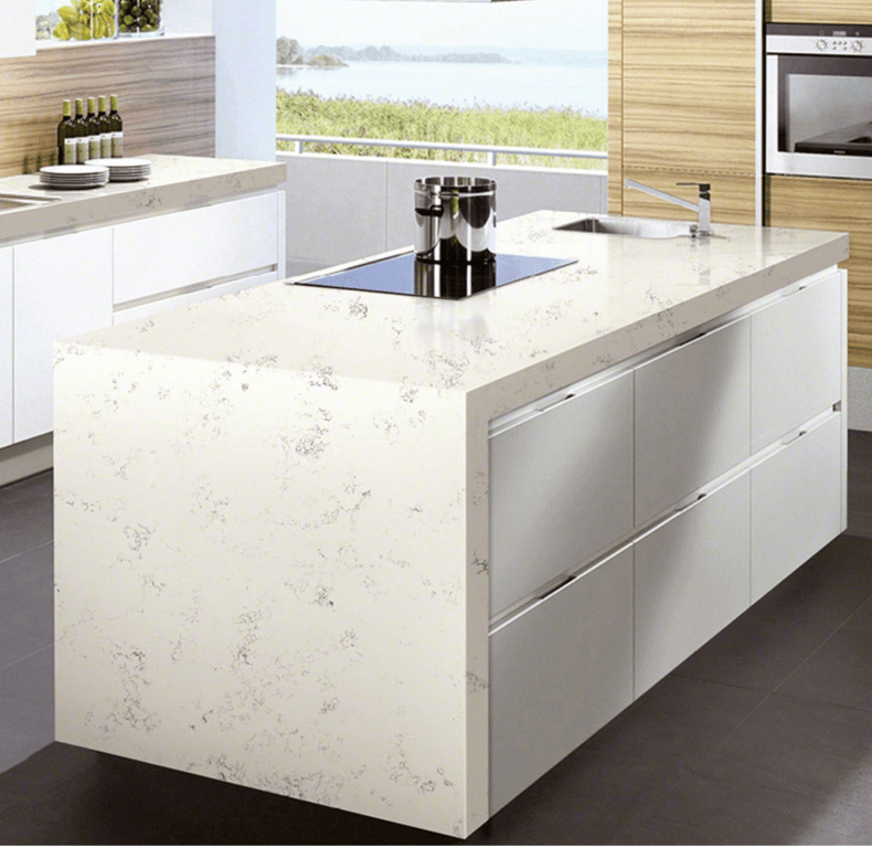 Arabescato marble look quartz full slab
