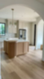 Thumbnail: WHite oaks island and calacatta with gold veins counter. The edge detail on the stone is called a Ogee, created to give this kitchen a sophisticated look 