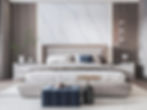 Calacatta quartz surfaces installed on the walls of a modern room