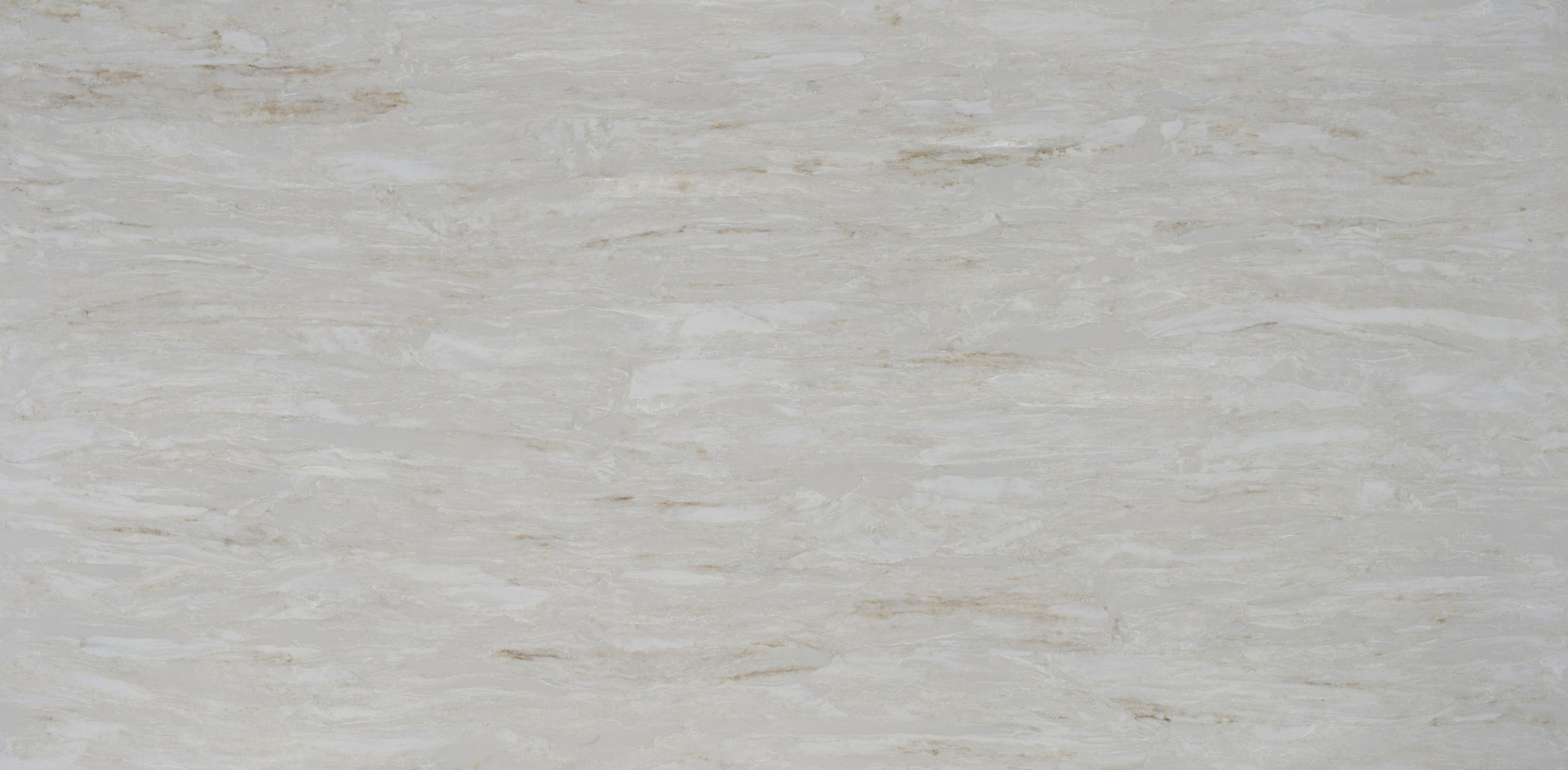 Slab image of Cristall quartz showing warm taupe and gold veins on a pale background.