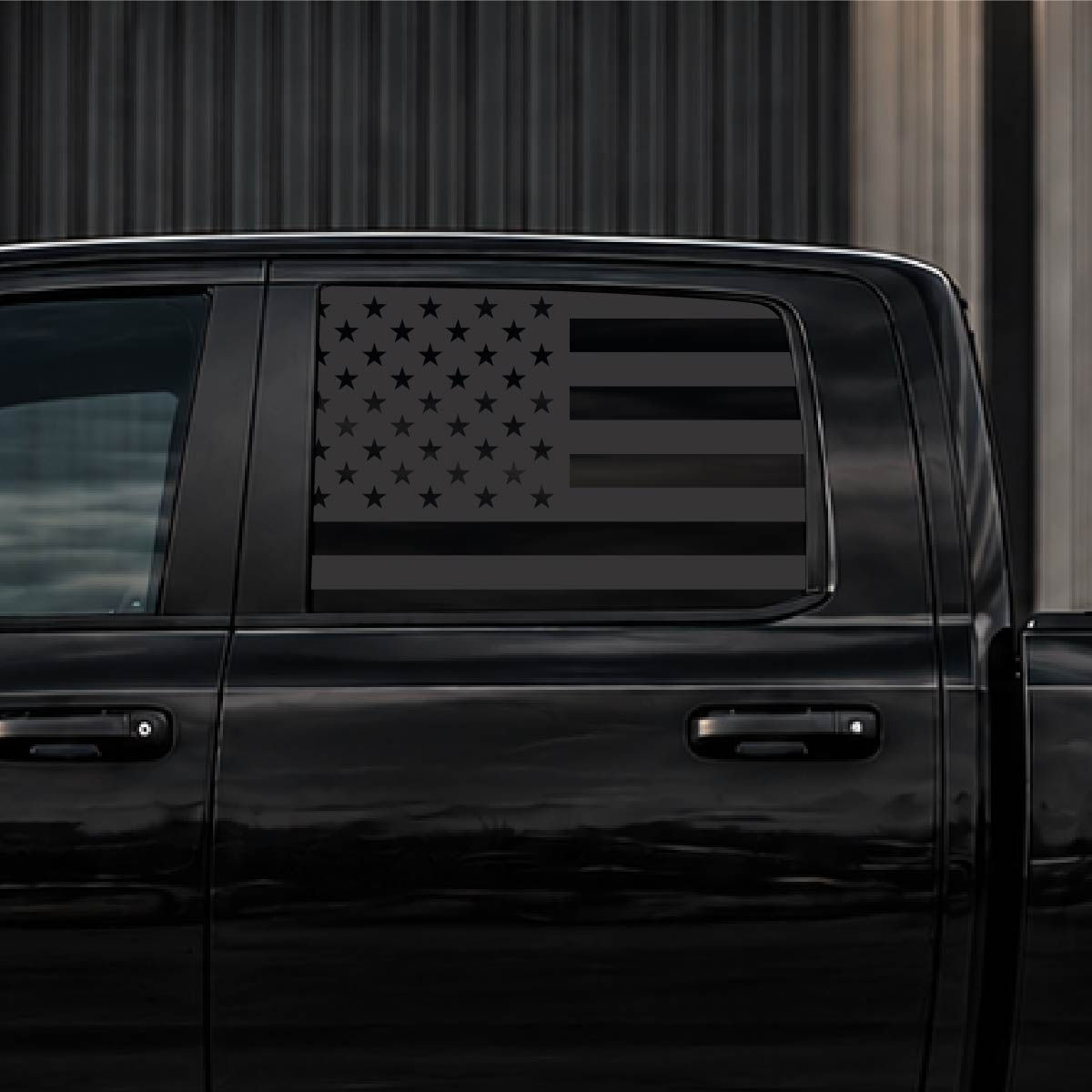 Truck Rear Cab American Flag Decal Set