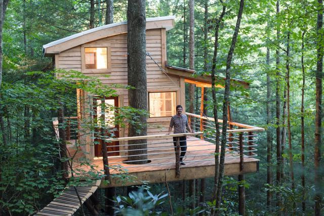 Django Kroner spent three years living in a treehouse he built in Red River Gorge, started Canopy Crew LLC and wrote a book on treehouses.