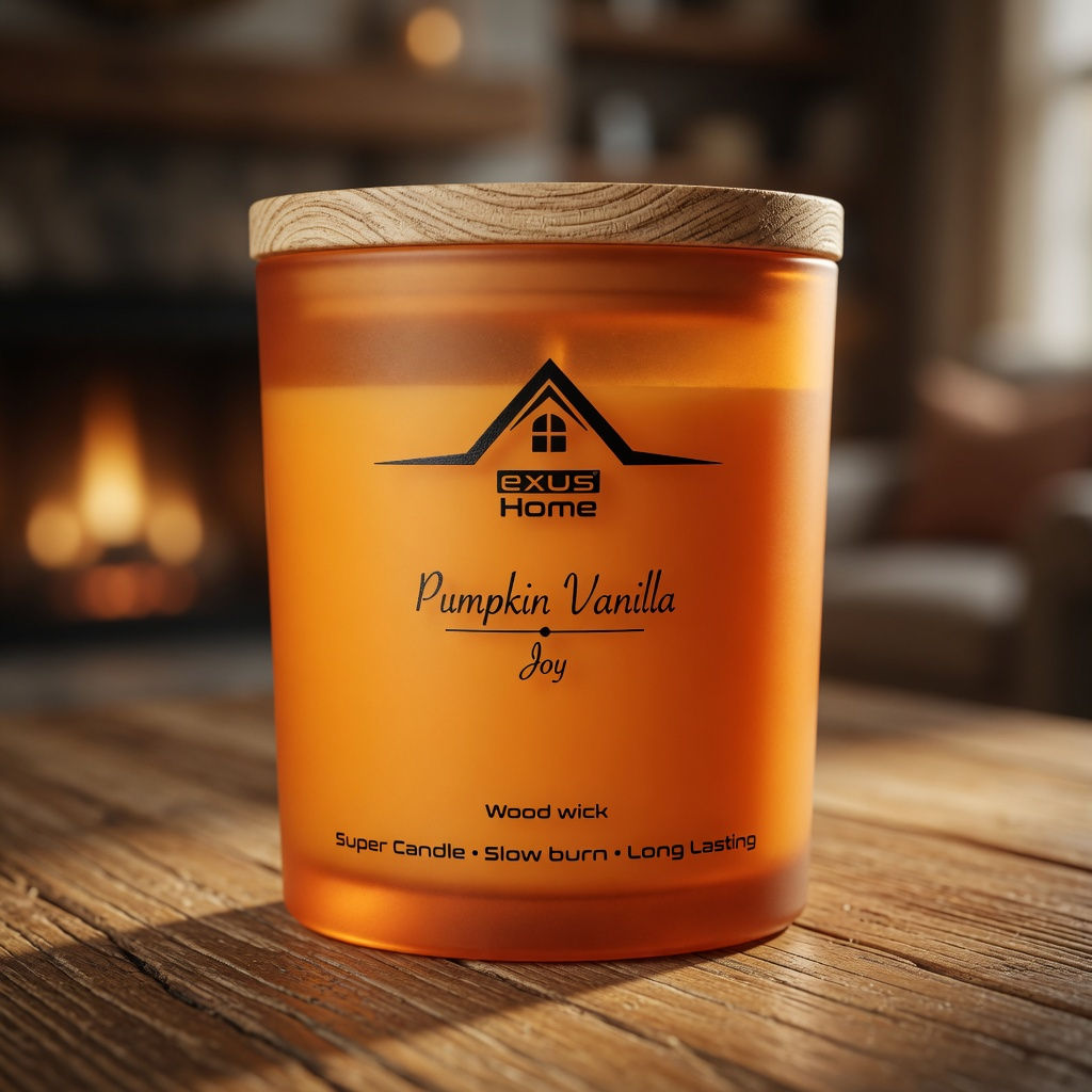 Exus Pumpkin Vanilla - Joy Deluxe Aromatic Soy Candle Organic