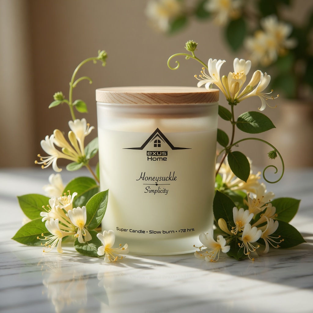 Exus Honeysuckle - Simplicity Deluxe Aromatic Soy Candle Organic