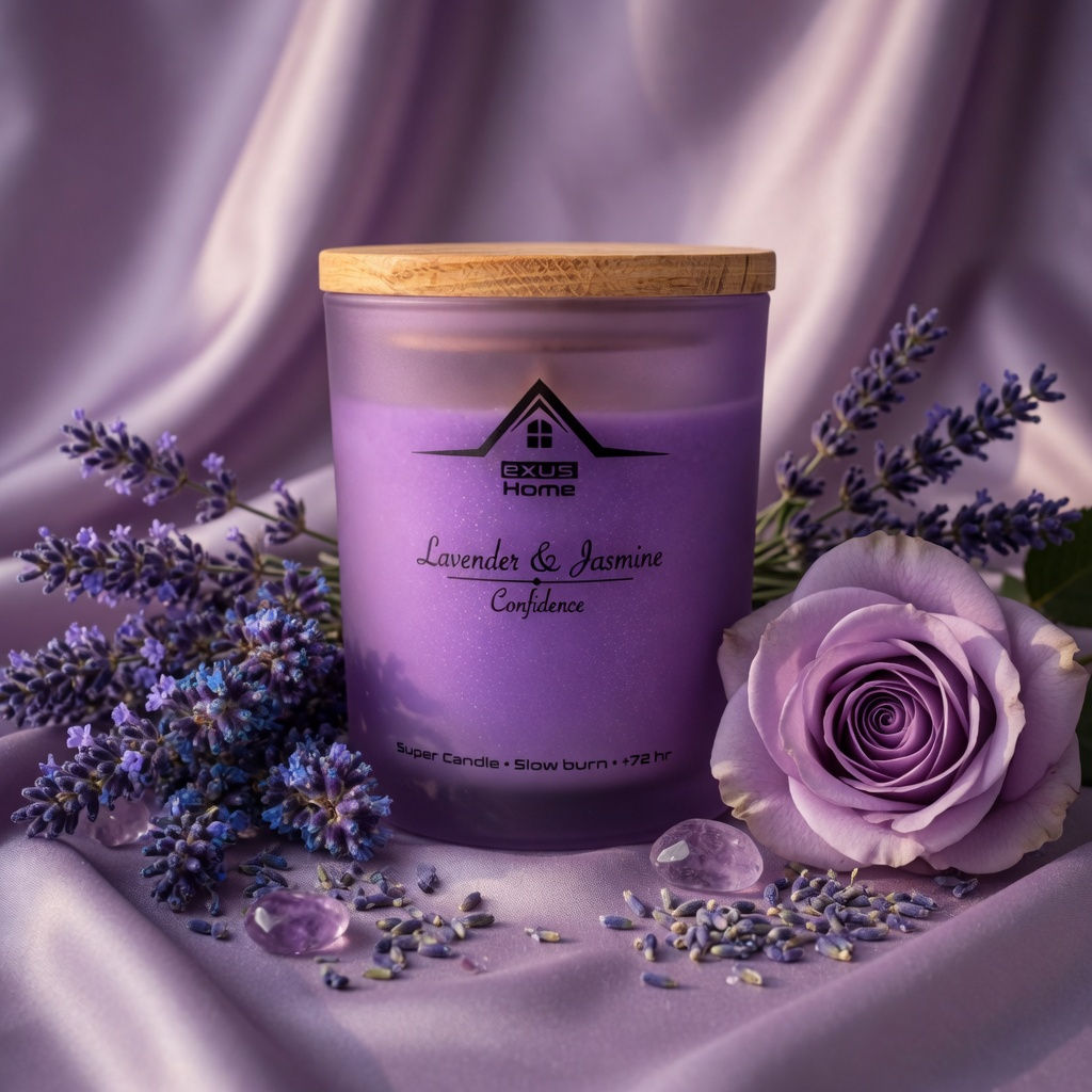 Exus Lavender & Jasmine - Confidence Deluxe Aromatic Soy Candle Organic