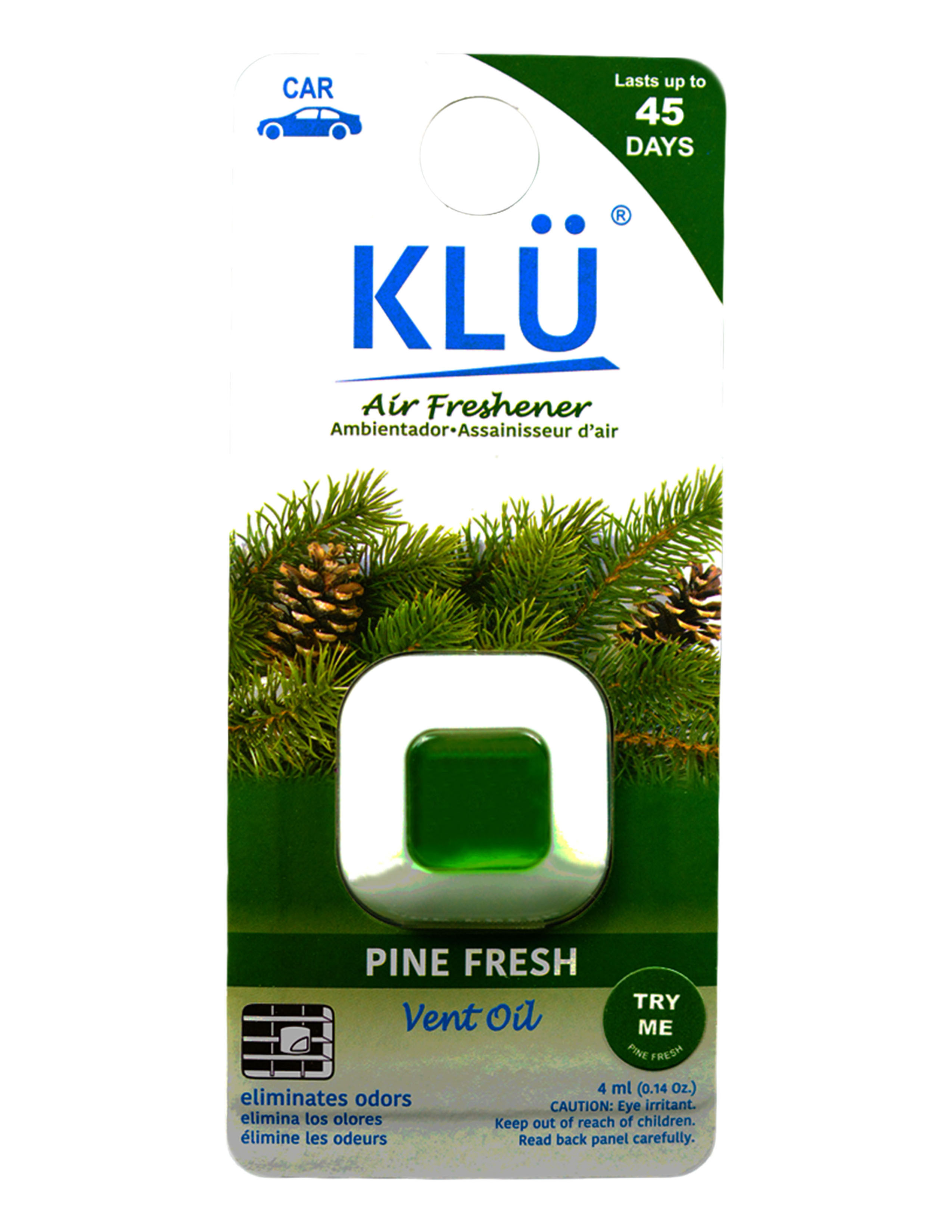 KLÜ Vent Oil Air Freshener - Pine Fresh Air Freshener & Odor Eliminator (4ml)