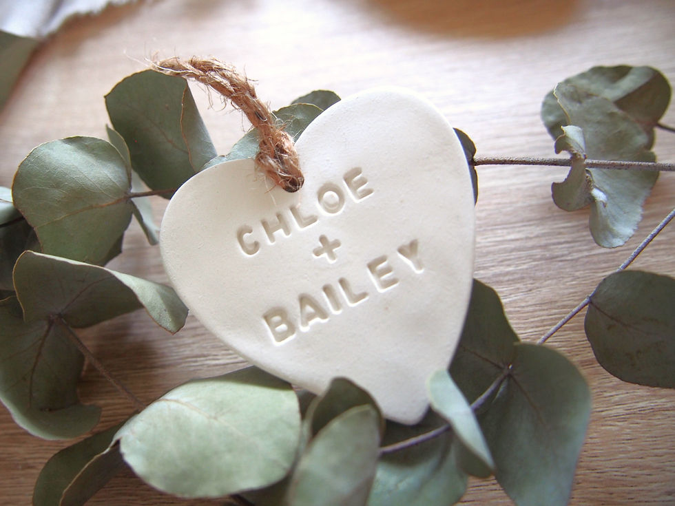 Thumbnail: Personalised Heart Clay Christmas Ornament