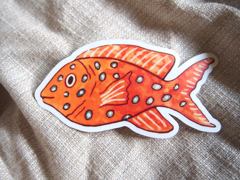 Thumbnail: Blue Spot Tropical Fish Waterproof Sticker